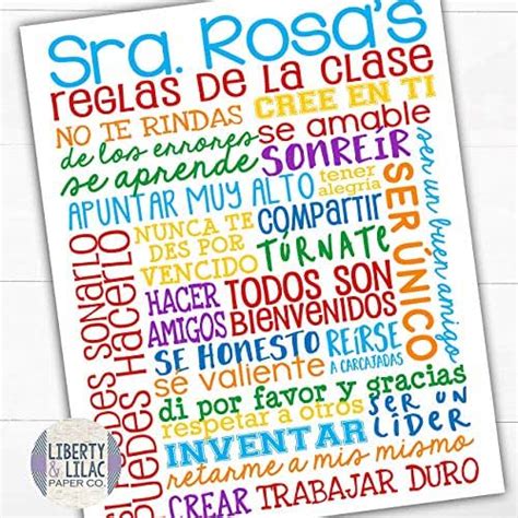 Personalized Spanish Classroom Rules For Elementary School