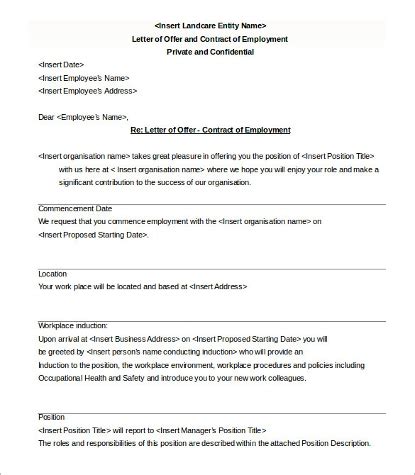 contract  hire offer letter sample    letter template