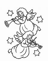 Coloring Angels Christmas Angel Pages Music Playing Kids Drawing Printable Two Trumpet Colouring Sheets Notes Getdrawings Color Clipartmag Getcolorings Online sketch template