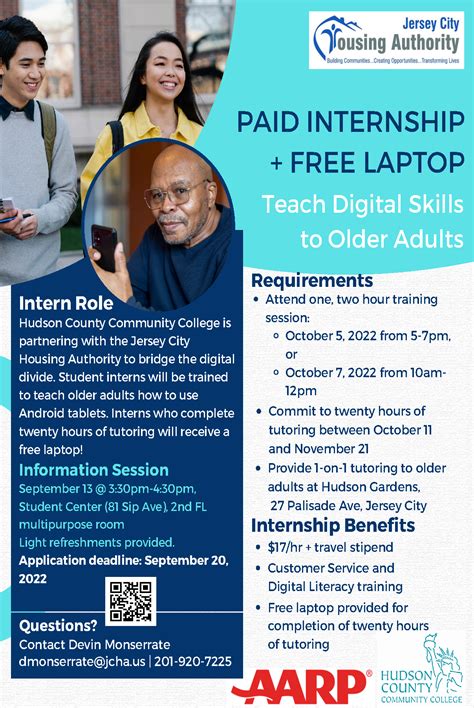 aarp digital literacy paid internship opportunity