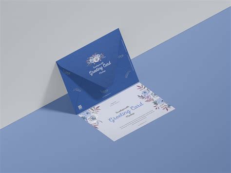 elegant greeting card mockup template  envelope mockup river