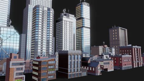 city buildings asset pack buy royalty   model  pedro