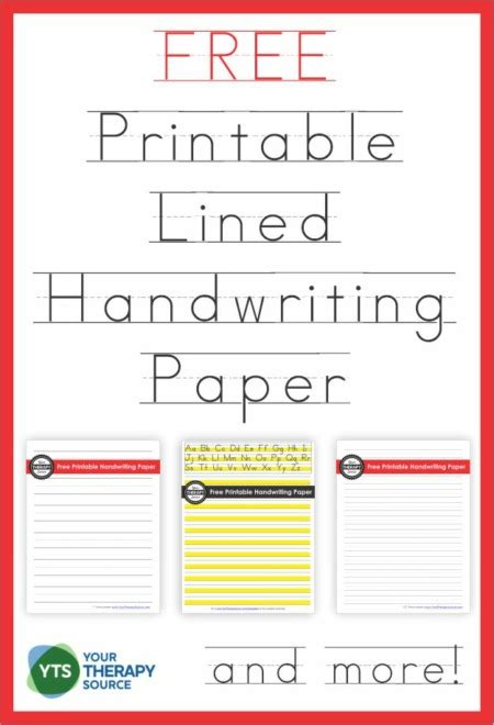 handwriting paper printable   therapy source