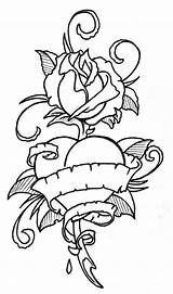 Coloring Outlines Gangster Roseheart Stencils Vikingtattoo Step sketch template