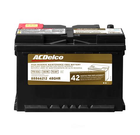 ghr  oem acdelco goldprofessional  vehicle battery  month  replacement