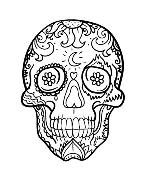 day   dead skull coloring pages getcoloringpagescom