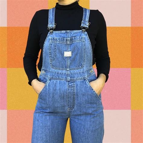 Womens Vintage Denim Old Navy Overalls With All The Depop