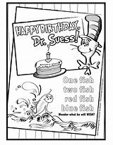 Coloring Seuss Dr Suess Pages Printable Birthday Happy Sheets Color Sheet Printables Book Print Week Activities Search Worksheets Preschool Online sketch template
