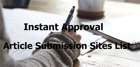 free instant approval article submission sites list