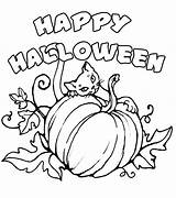 Halloween Coloring Pages Happy Print Drawings Pumpkin Colour Sheets Cute Signs Drawing Labyrinth Color Printable Kids Party Templates Colorings Fun sketch template