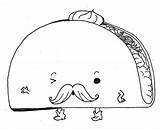 Tacos Bell Kawaii Getdrawings Colouring Adultcoloringpages Snoopy sketch template