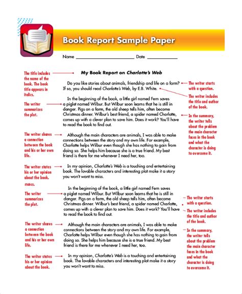 sample book reports   ms word