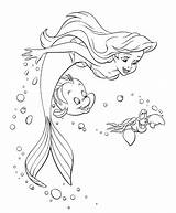 Ariel Mermaid Coloring Little Pages Kids Print Girls Color Girl sketch template