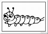 Caterpillar Coloring Pages Butterfly Cute Kids sketch template