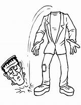 Frankenstein Coloring Pages Head Lost His sketch template