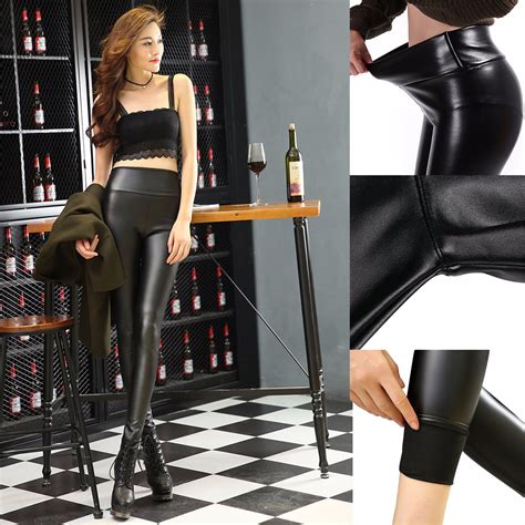 Cross1946 Women’s Faux Leather Leggings High Waisted Sexy Stretchy