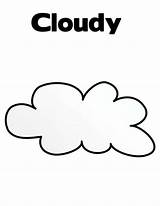 Cloudy Coloring Clouds Clipart Pages Weather Color Netart Webstockreview sketch template