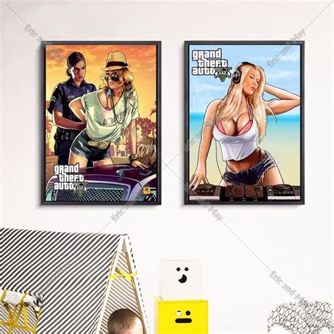 Gta 5 Sexy Artwork Canvas Art Print Painting Poster Home Bedroom No