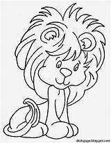 Coloring Baby Lion Pages Cute Animals Kids Printable sketch template