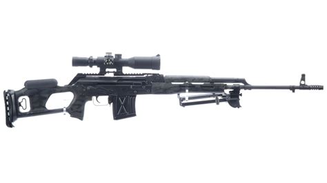 romanian fpk dragunov semi automatic sniper rifle  scope rock