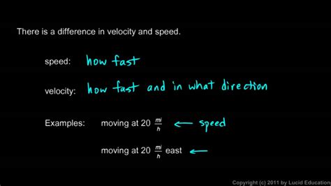 physical science  velocity  speed youtube