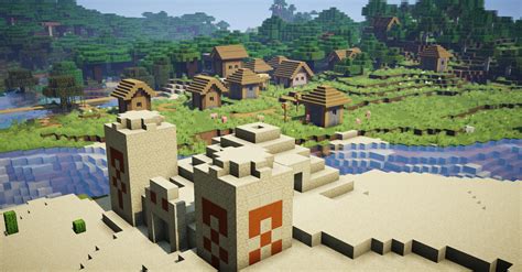 minecraft seed minecraft village  temple du desert