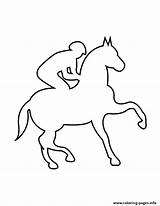 Jockey Horse Stencil Coloring Printable Pages Print sketch template