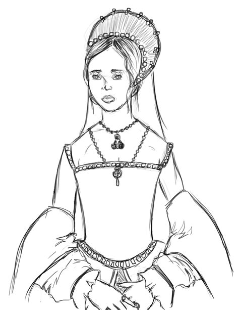 queen elizabeth  dress template sketch coloring page