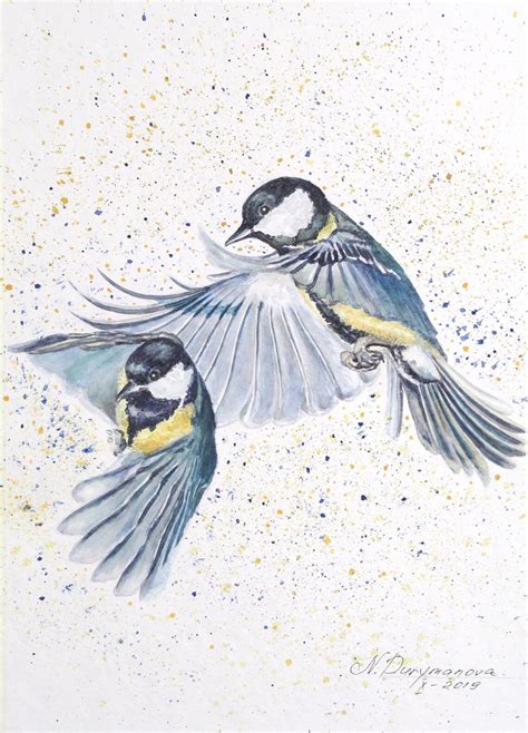 chickadee painting original artwork bird art original etsy