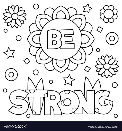 strong coloring page black  white vector illustration