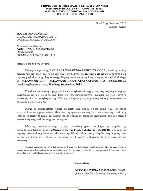 complaint letter sample tagalog master  template document