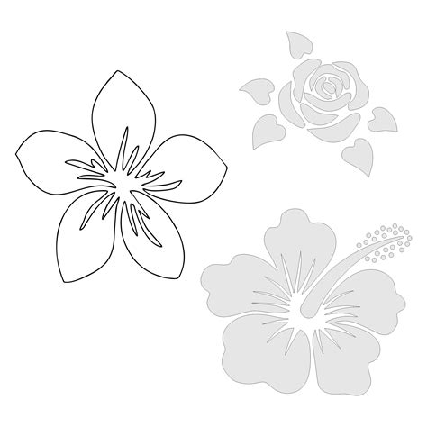 images  large flower stencils printable printable large