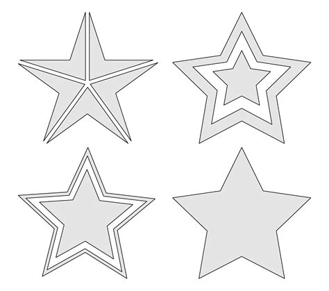 adjustable size  point star template printable