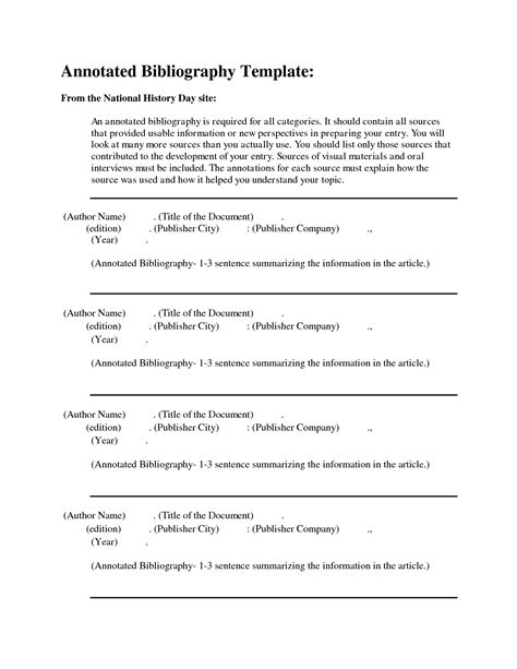 annotated bibliography template bibliography template