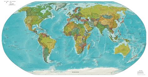 large detailed political  relief map   world world political  relief map vidiani