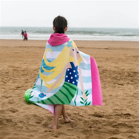 childrens towel beach towel blanket cotton absorbent bath towel cute bath swim pool towel cape