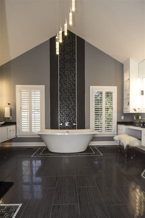 chic interiors luxury modern master bathroom  hunt valley