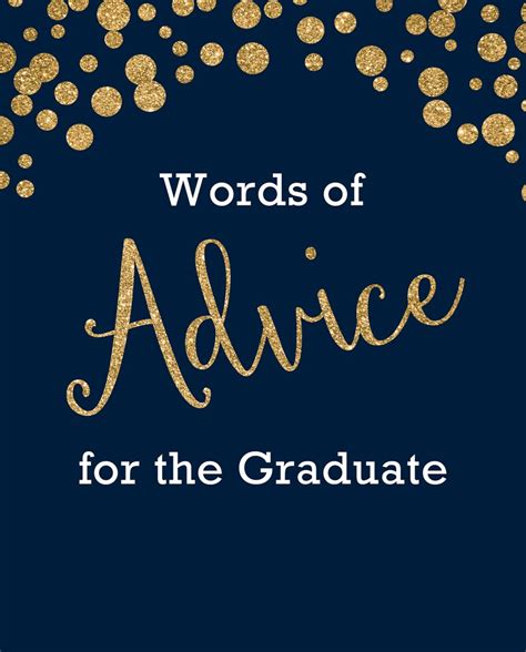 printable words  advice   graduate sign  instant etsy