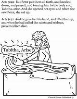Tabitha Raised Dorcas Churchhousecollection Raises Scripture sketch template