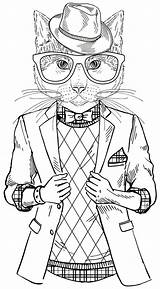 Coloring Cool Pages Cat Fat Adults Book Boys Adult Cats Hipster Printable Books Color Sheets Edward Scissorhands Colouring Kids Print sketch template