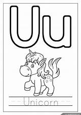 Coloring Alphabet Letter Pages Unicorn Letters Kids English sketch template