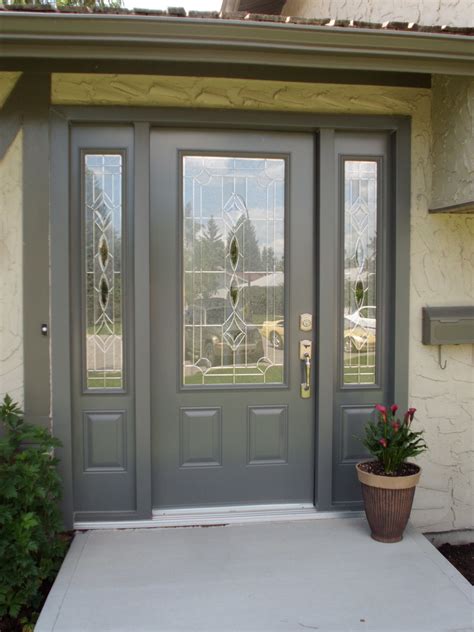 Melbourne Glass Insert By Odl Slate Coloured Single Entry Door With