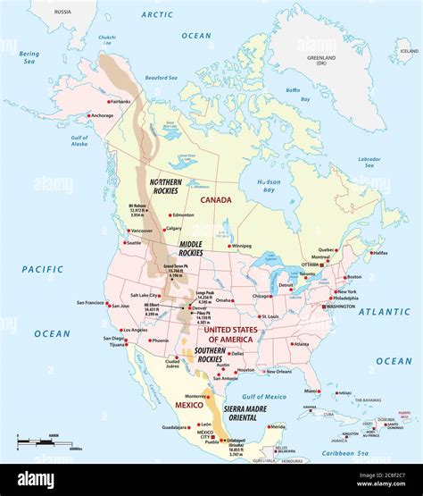 nordamerika karte gebirge stockfotos und bilder kaufen alamy