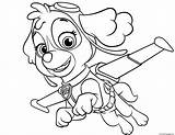 Paw Patrol Coloring Pages Printable Skye Sheets Colouring Flying Vehicles Cartoon sketch template