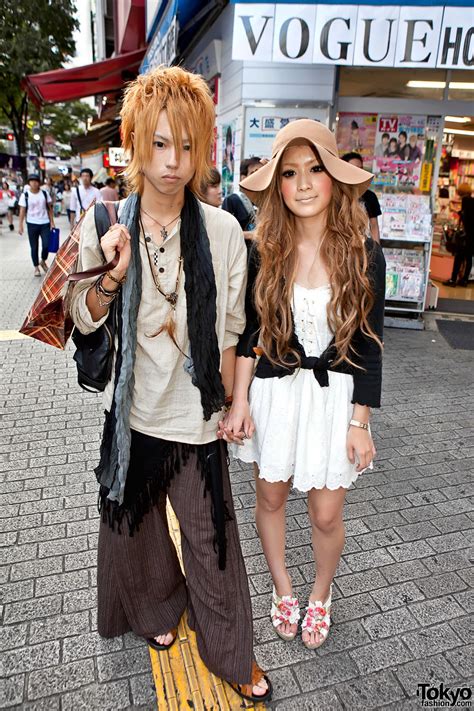 Stylish Shibuya Couple W Blonde Hair Wide Leg Pants Sundress