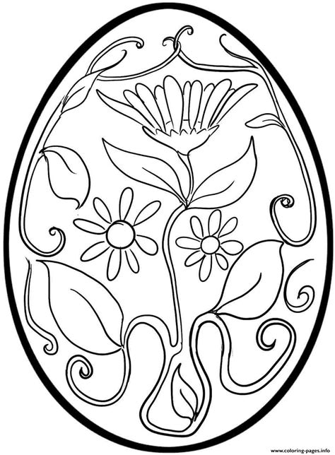 easter egg  flowers  adult coloring page printable