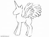 Alicorn Coloring Pages Outline Easy Printable Kids Print Adults sketch template