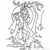 Krishna Coloring Janmashtami Flute Shri Under Radhe Kostenlos Xcolorings Ausmalbild 768px Hindu sketch template