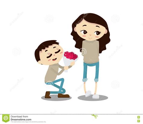 Romantic Valentine Couple Illustration Happy Anniversary