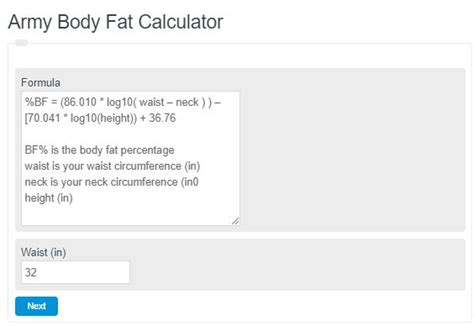 army body fat calculator men calculator academy